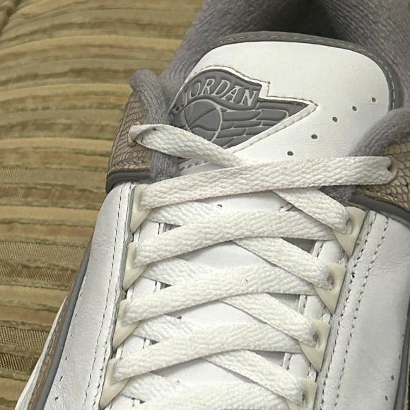 Jordan 2 Retro Low Python Sneakers Mens 12 White Cement Athletic Shoes DV9956-10 - Picture 6 of 16